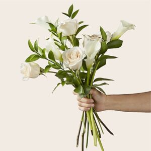 Vision in Ivory Rose and Calla Lily Bouquet